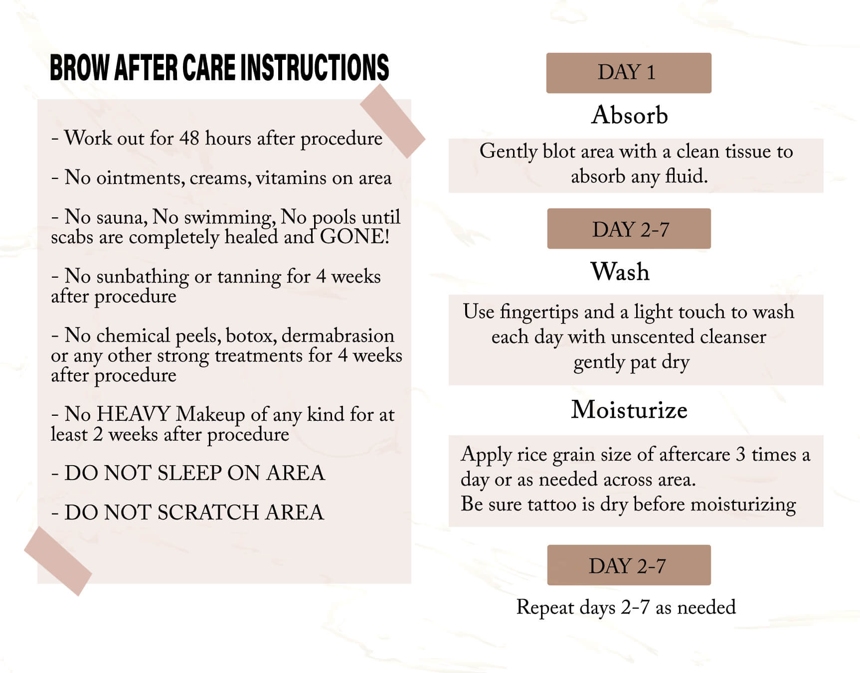 Permanent Makeup Aftercare Instructions